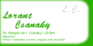 lorant csanaky business card