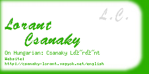 lorant csanaky business card